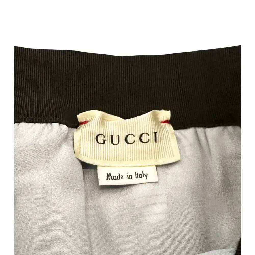 Gucci Girls Metallic Duck Print Jacquard Pleated Skirt Blue Size 10 Italy